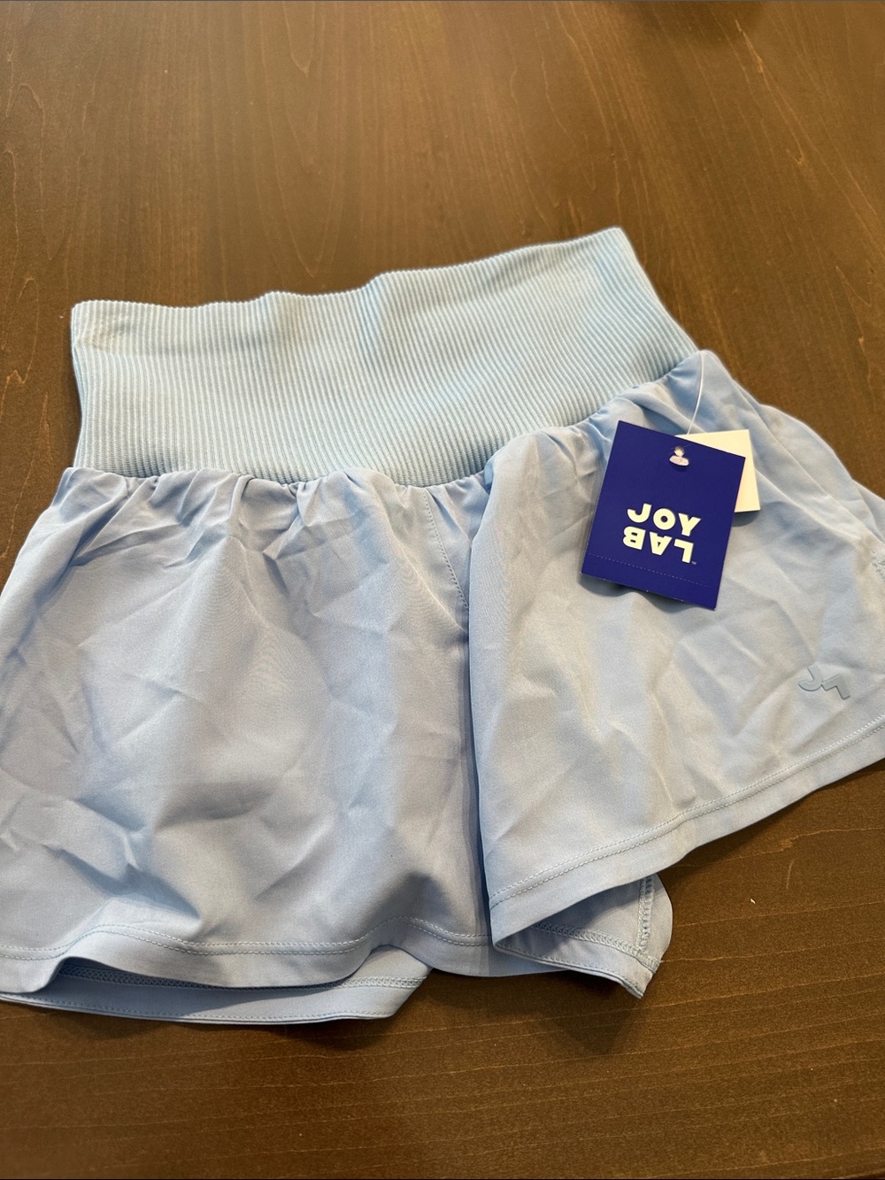 JoyLab Pale Blue Women's Athletic Skort with Ribbed Waistband and built in brief